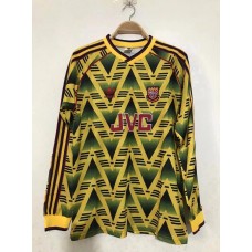 Arsenal 92/93 Away Yellow Long Sleeve Soccer Jersey